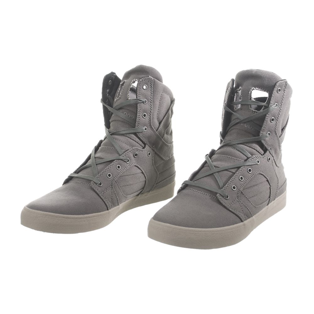 Baskets Montantes Supra SkyTop II Grise Charcoal Grey Canvas Homme | BWO-58349895